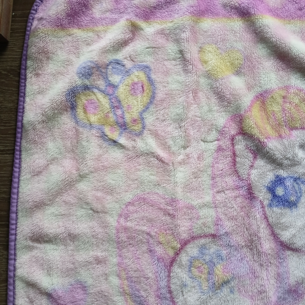 Vintage My Little Pony Pink and Purple Kids Blanket G3 Fluttershy - Picture 5 of 11